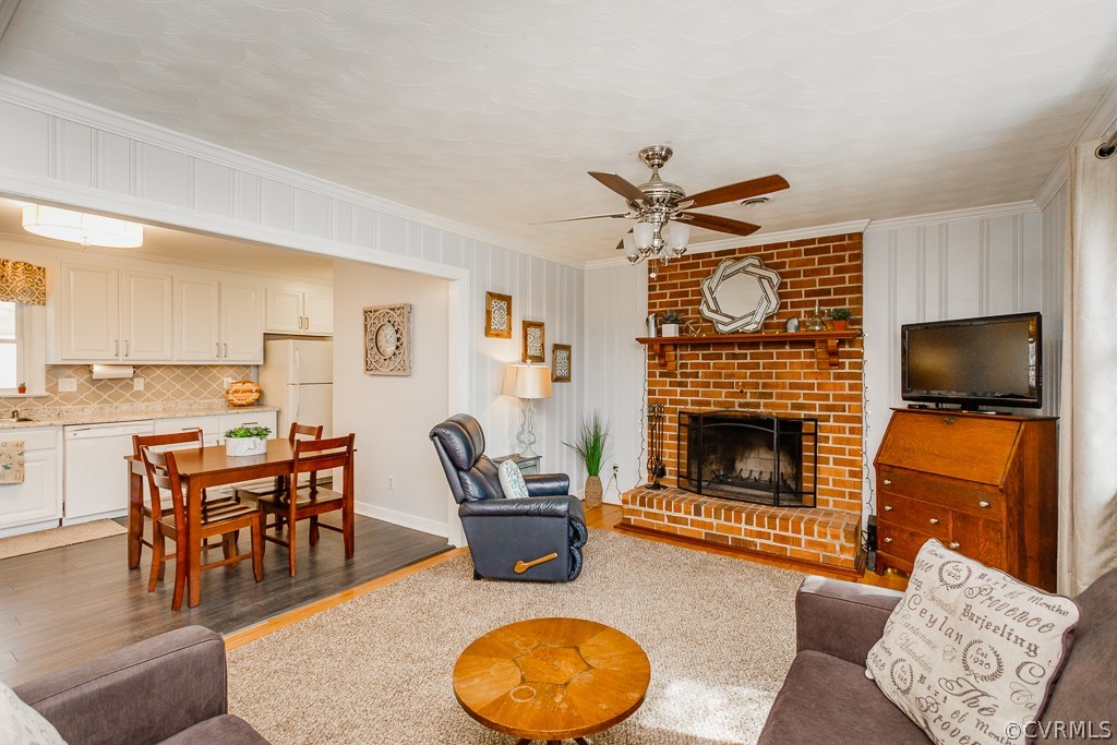 100 Riva Ridge Circle Sandston, VA 23150 - Photo 12 of 33 Living room with brick fireplace