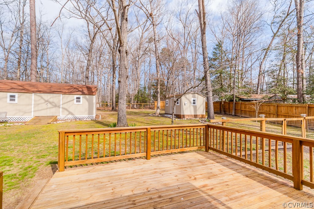 100 Riva Ridge Circle Sandston, VA 23150 - Photo 28 of 33 Rear yard is fenced and BOTH sheds have power!