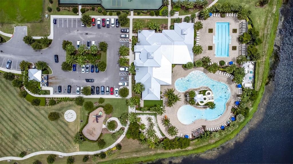 6394 Roadstead Court Apollo Beach, FL 33572 - Photo 42 of 49 an aerial view of a house with yard swimming pool and outdoor seating