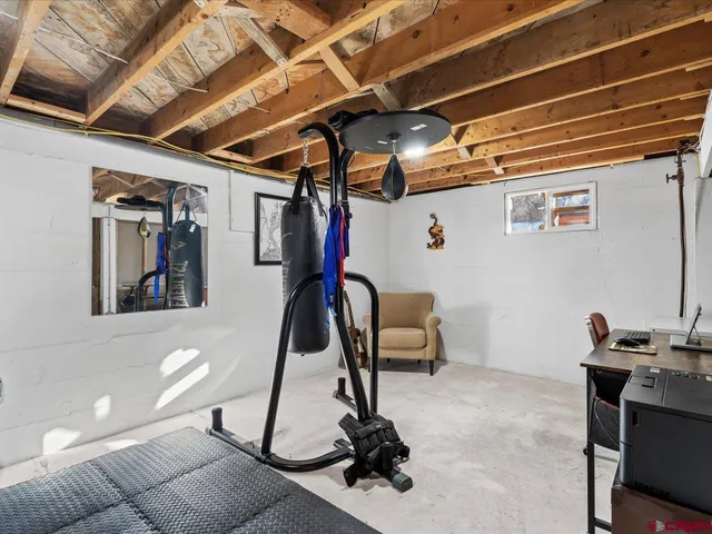 a room with gym equipment