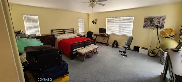 a bedroom with furniture and a window