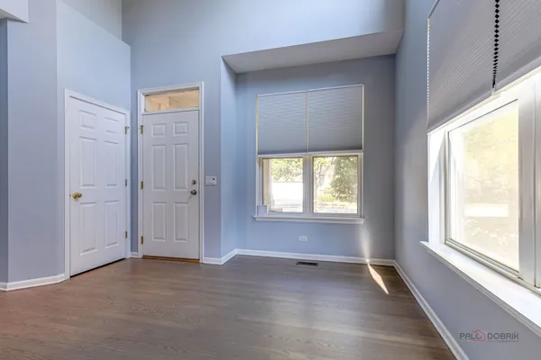 an empty room that has a window