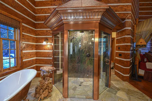 a room with furniture