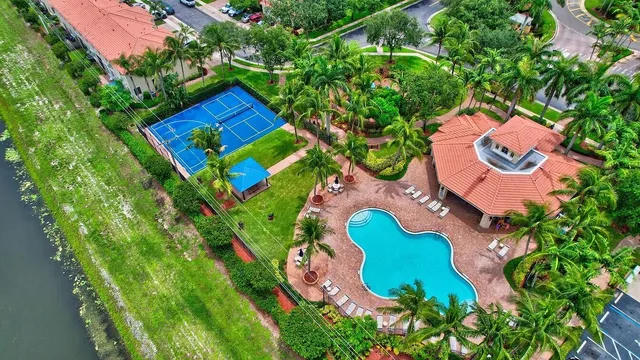 an aerial view of a house