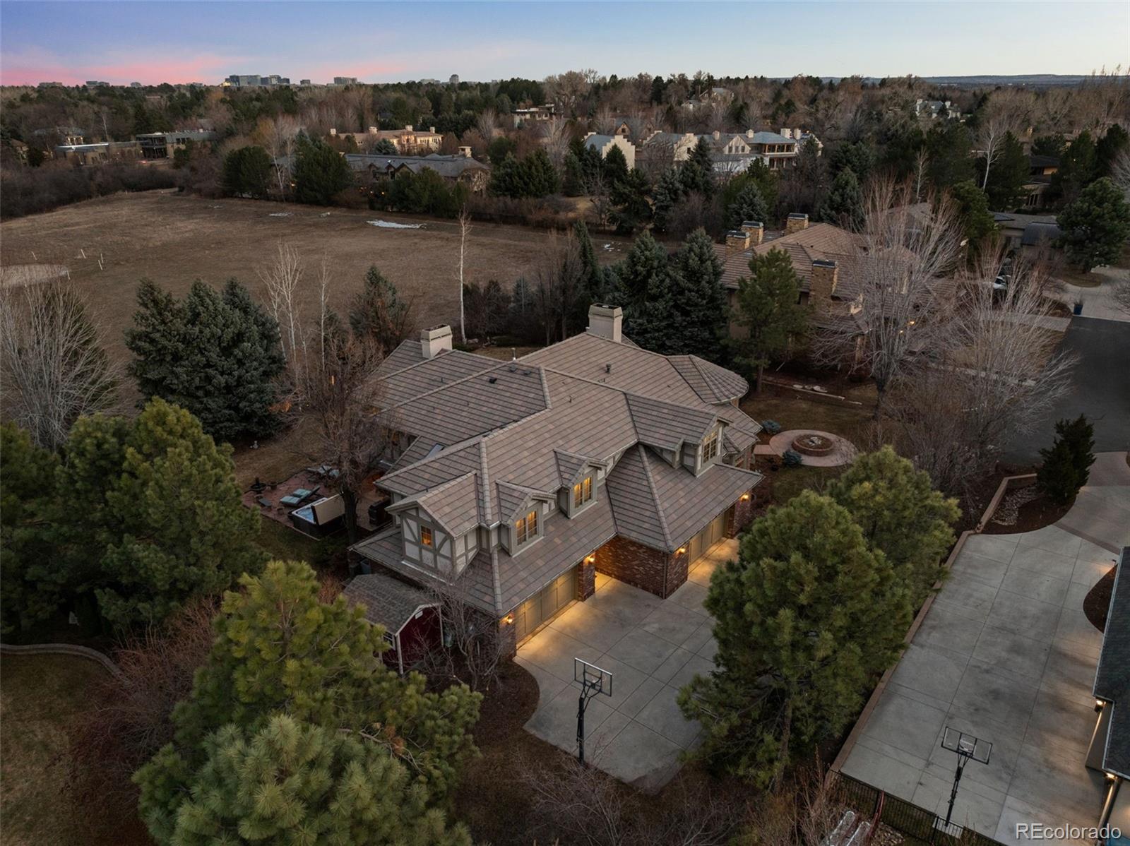 5 Redhawk Run Cherry Hills Village, CO 80113 - Photo 35 of 35 an aerial view of a house with mountain view