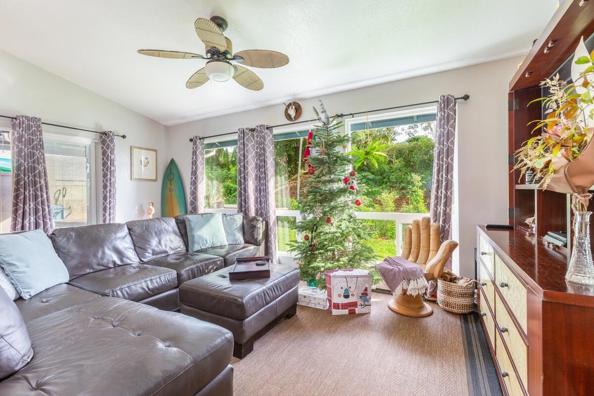 4845 Ohu Road Kapaa, HI 96746 - Photo 5 of 13 a living room with furniture and a large window