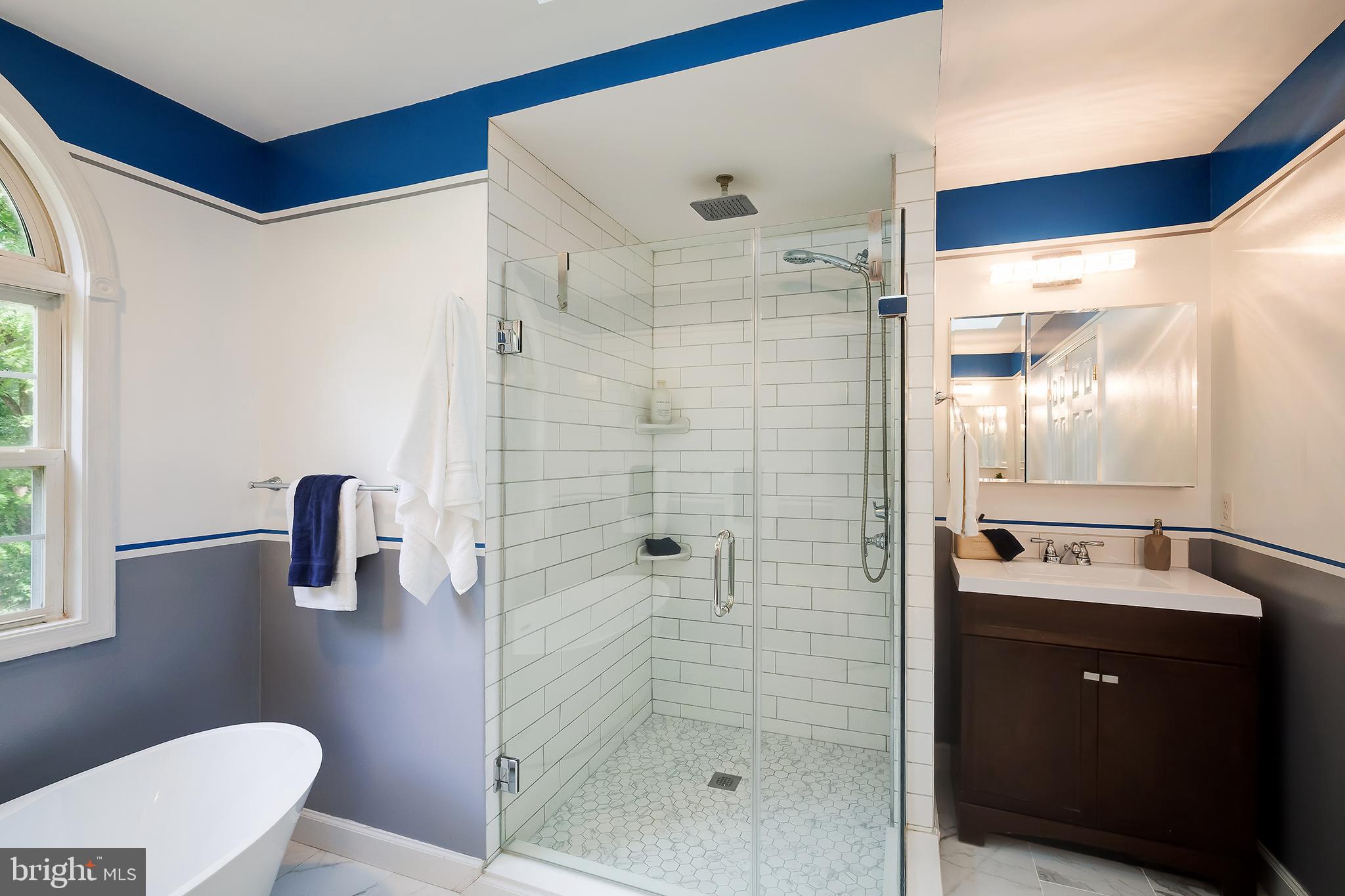 7428 Quail Ridge Lane Bowie, MD 20720 - Photo 56 of 87 a bathroom with a shower a sink a toilet and mirror