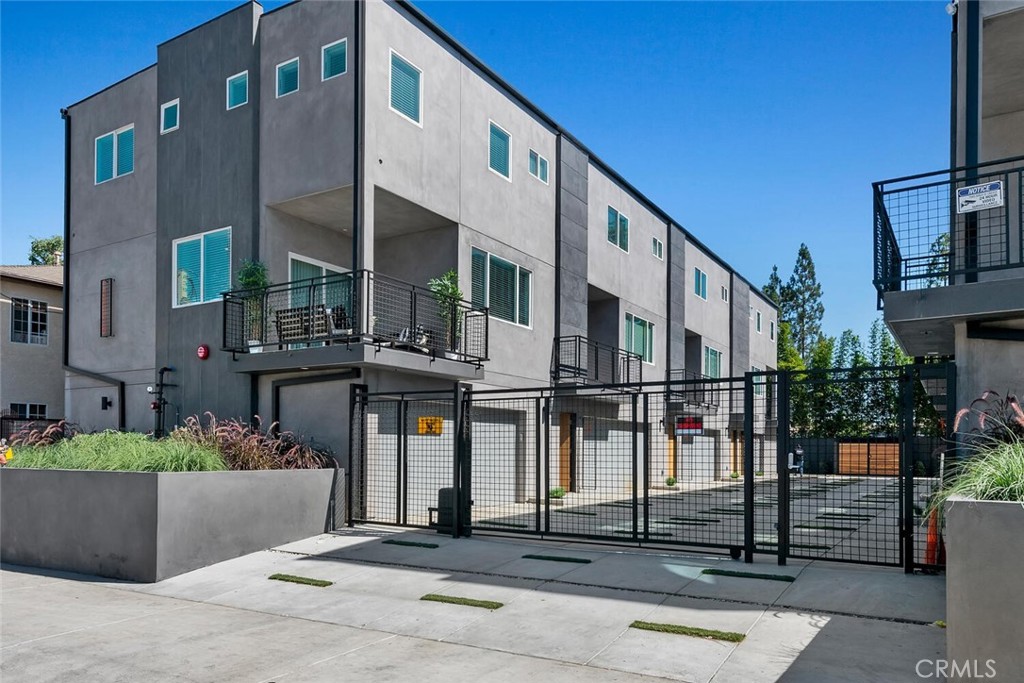a front view of a building with street