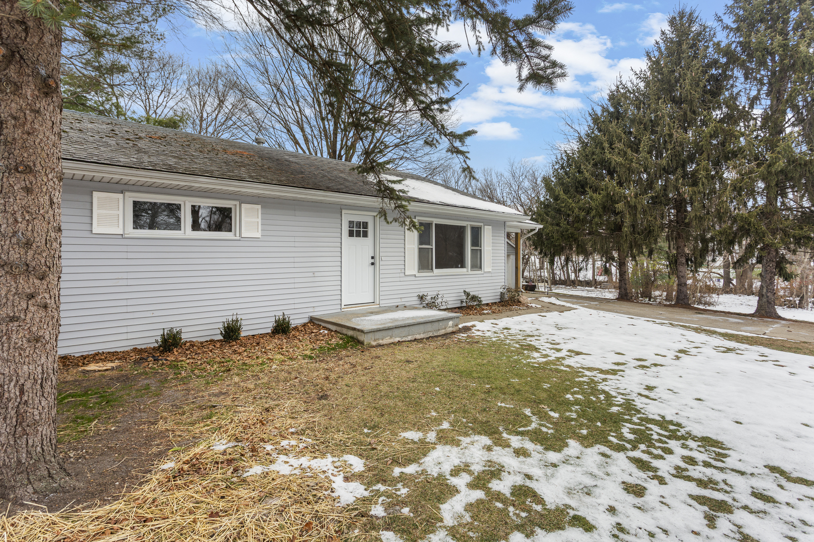 402 South Washington Street Saybrook, IL 61770 - Photo 3 of 24 a view of a yard with a house and snow