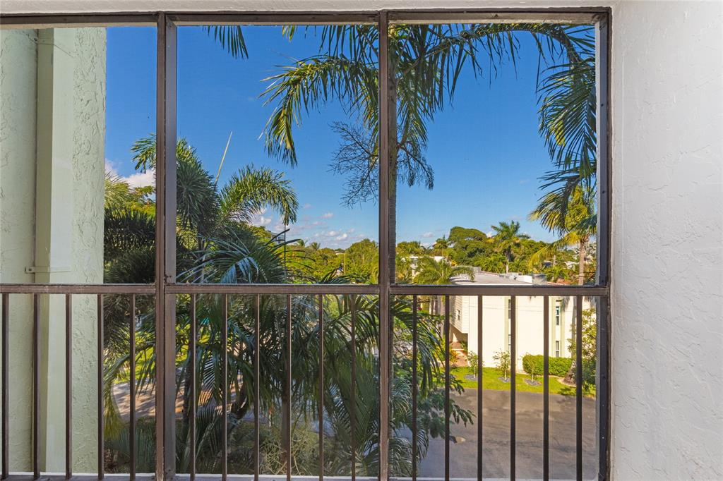 5300 Northeast 24th Terrace, Unit 416C Fort Lauderdale, FL 33308 - Photo 7 of 26 a view of a palm plant from a balcony