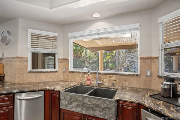 a view of a dining area with furniture