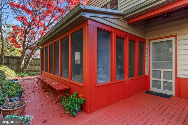 a backyard of a house with seating space