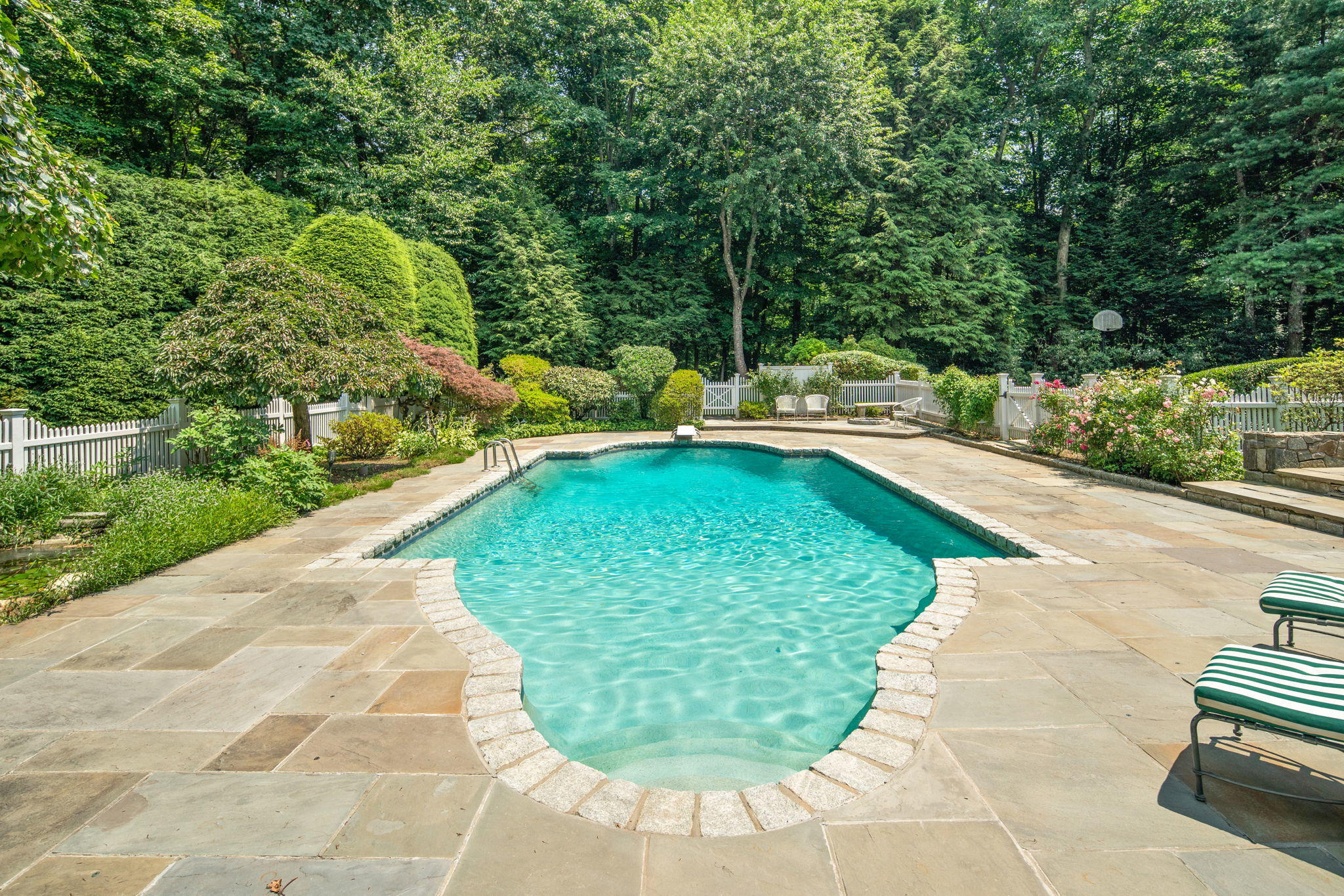 2061 Ponus Ridge Road New Canaan, CT 06840 - Photo 19 of 50 a view of a swimming pool with a patio