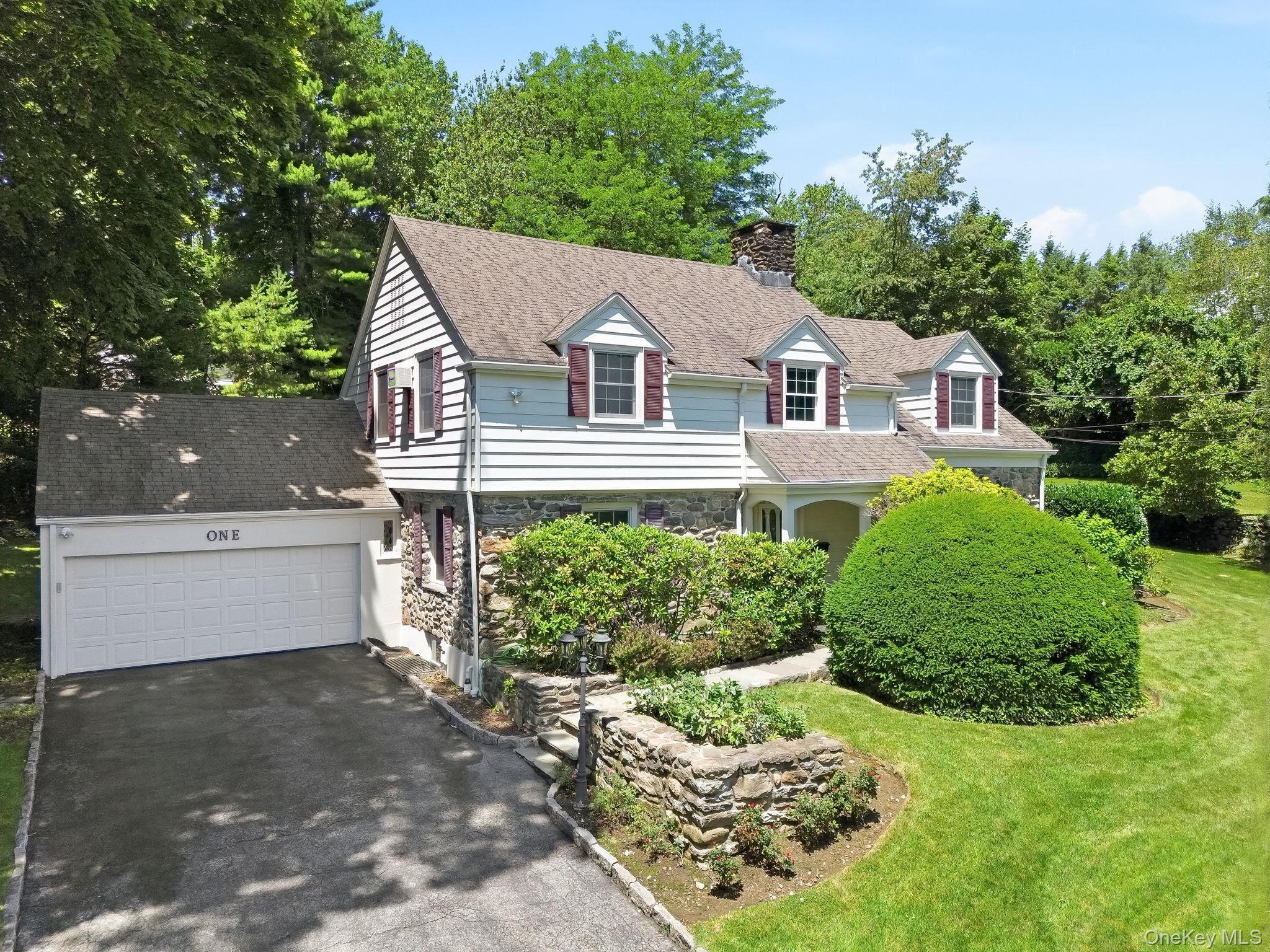 1 Sheridan Road Scarsdale, NY 10583 - Photo 39 of 40 Aerial view of charming facade showing convenient attached garage