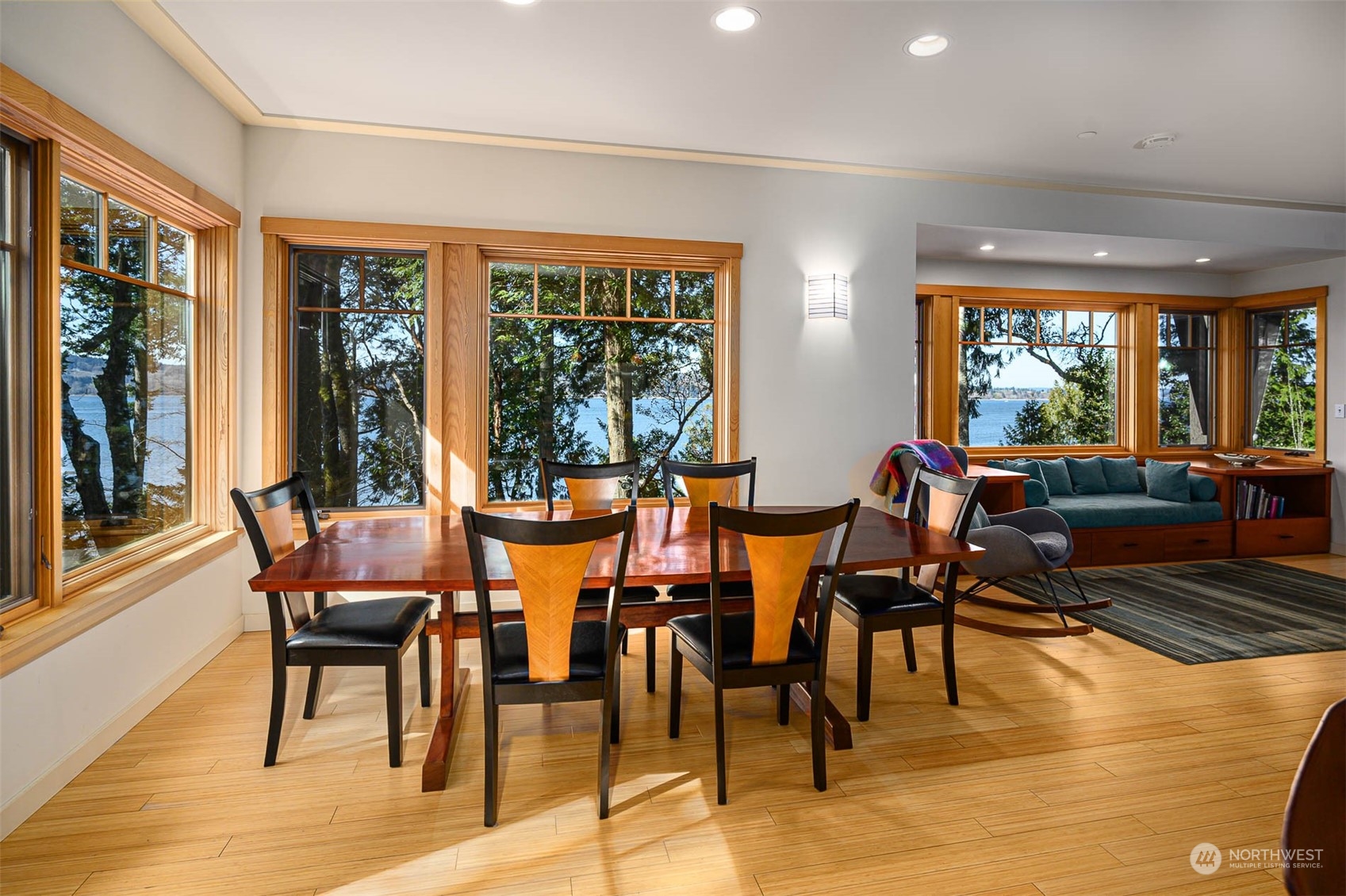 13629 Burma Road Southwest Vashon, WA 98070 - Photo 8 of 39 a view of a dining room with furniture window and wooden floor