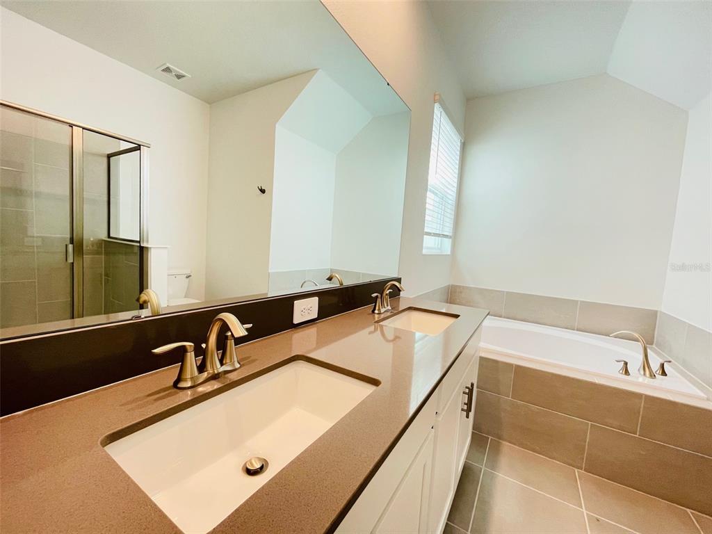 11732 Language Way Orlando, FL 32832 - Photo 14 of 24 a bathroom with a tub sink and mirror