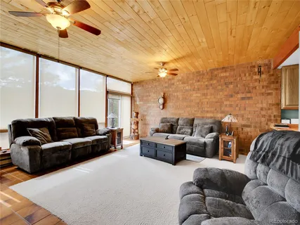 a living room with furniture