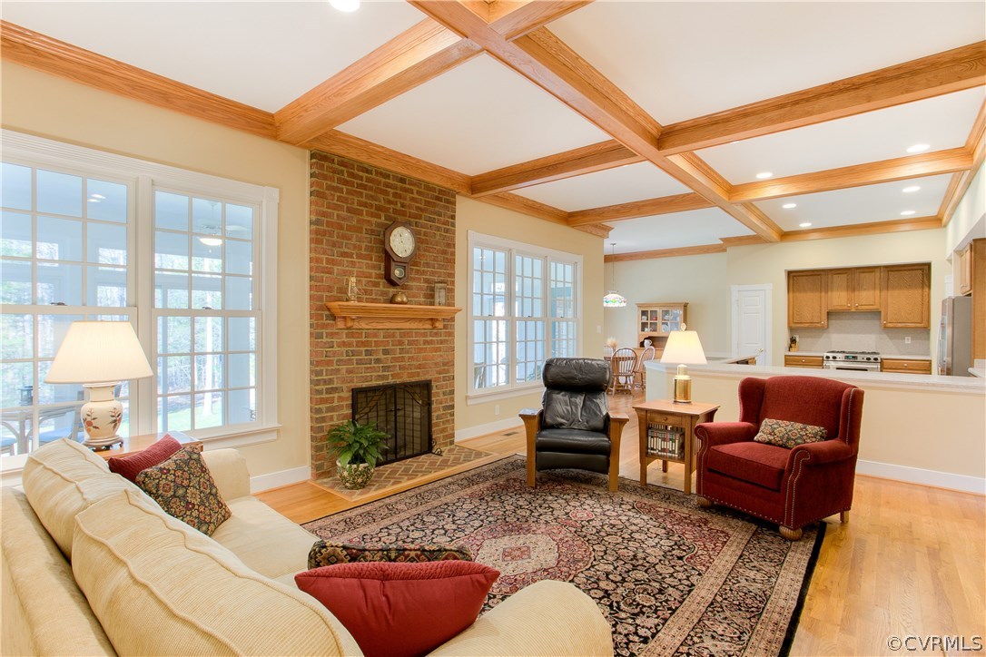902 Hermitage Road Manakin-Sabot, VA 23103 - Photo 9 of 44 The Family Room has coffered ceiling, hardwood flo