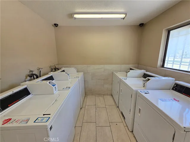 a storage room with a window