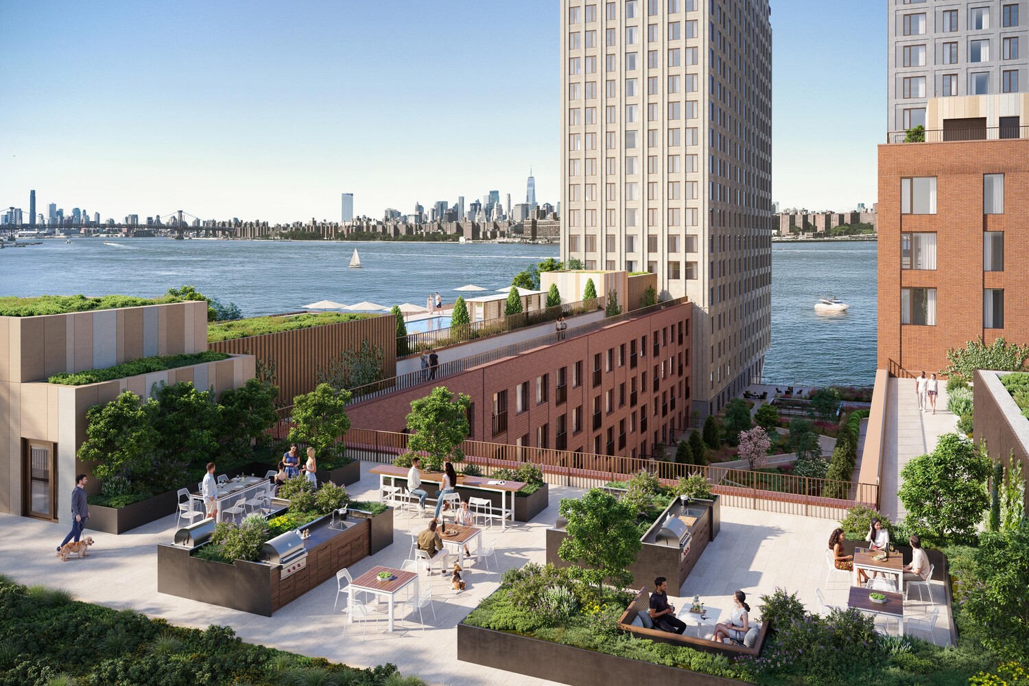 18 India Street, Unit 1010S Brooklyn, NY 11222 - Photo 14 of 17 a view of a city with furniture and lake view