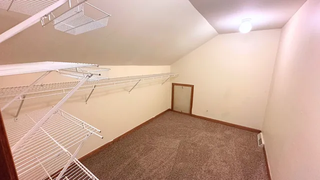 a view of a room with storage