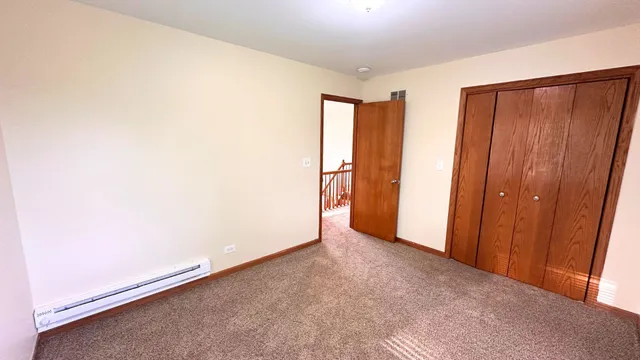 an empty room with closet