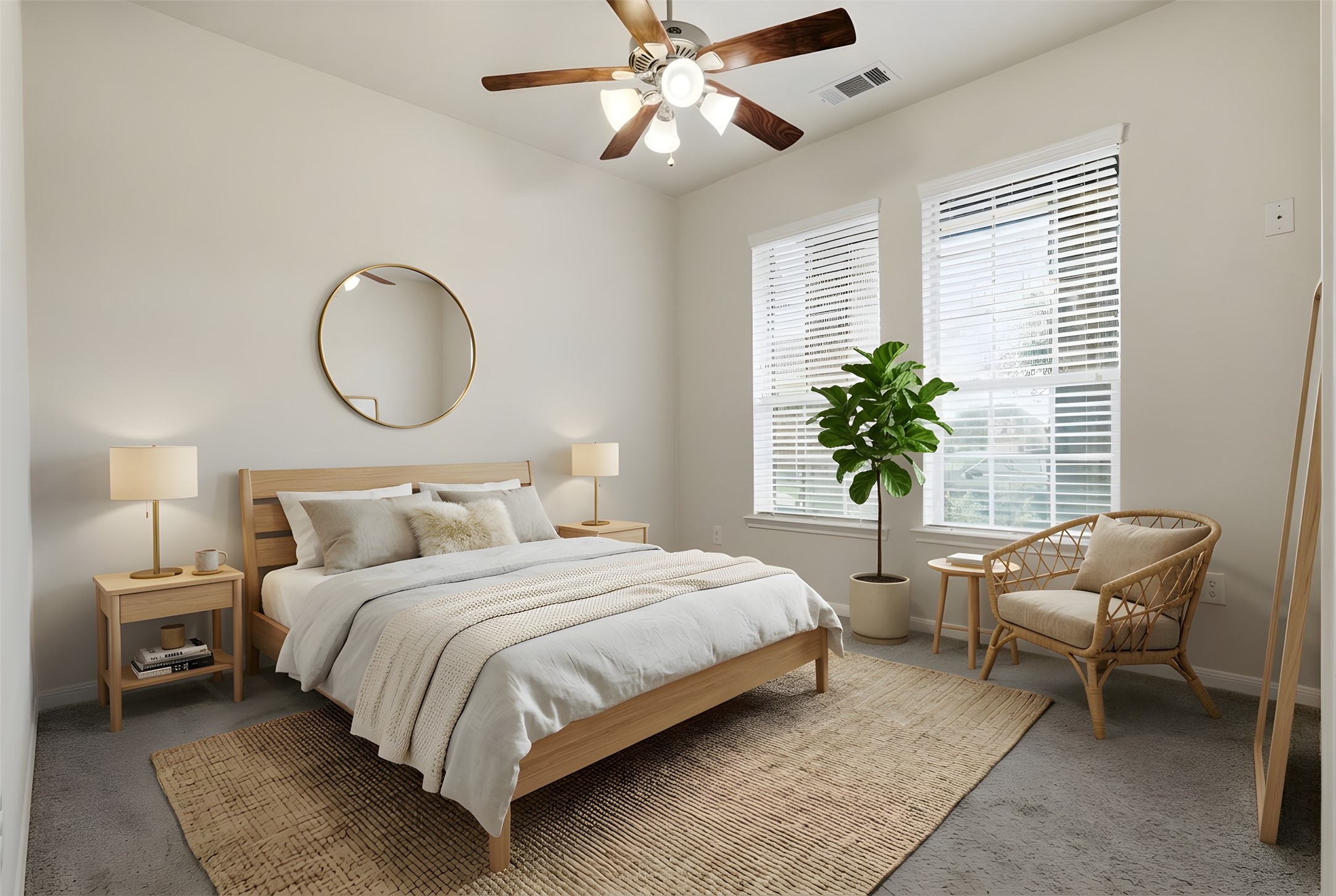 10007 Open Slope Court Humble, TX 77396 - Photo 29 of 39 a bedroom with bed and a chandelier