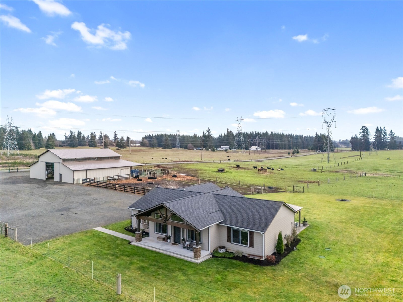 107 Haight Road Chehalis, WA 98532 - Photo 36 of 39 an aerial view of a house with big yard and large trees