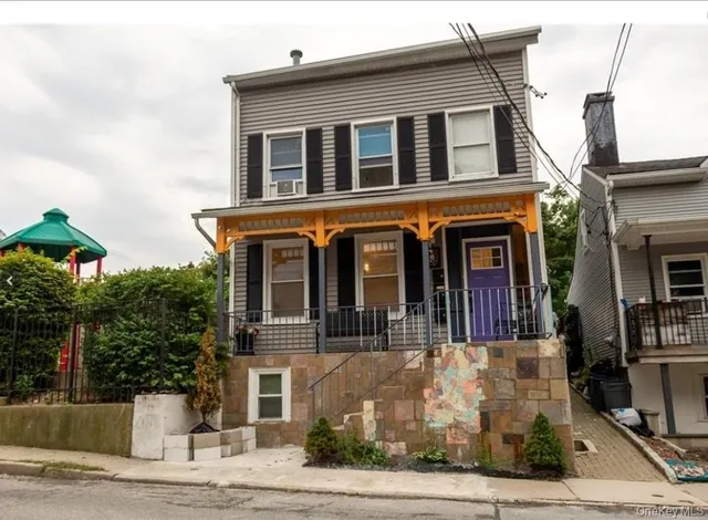 a front view of a house