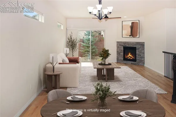 a view of a fireplace