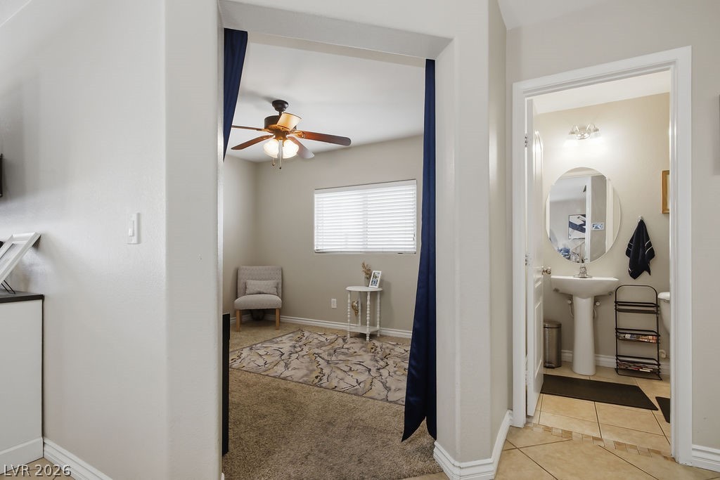 3409 Edinboro Ridge Avenue North Las Vegas, NV 89081 - Photo 11 of 51 View from family room to the downstairs den & half bath