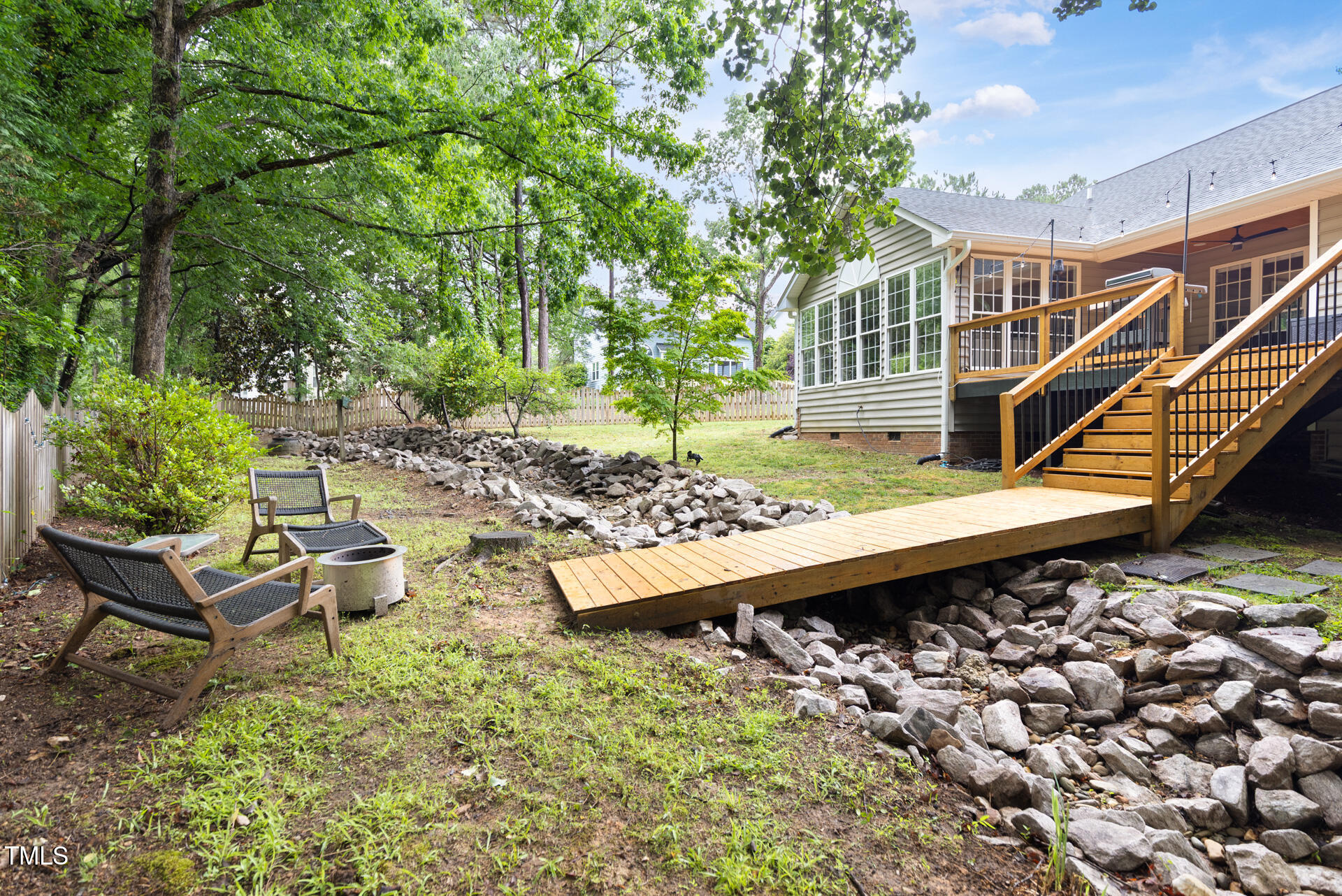 2301 Bolingbrook Lane Raleigh, NC 27613 - Photo 34 of 36 a view of a backyard with sitting area