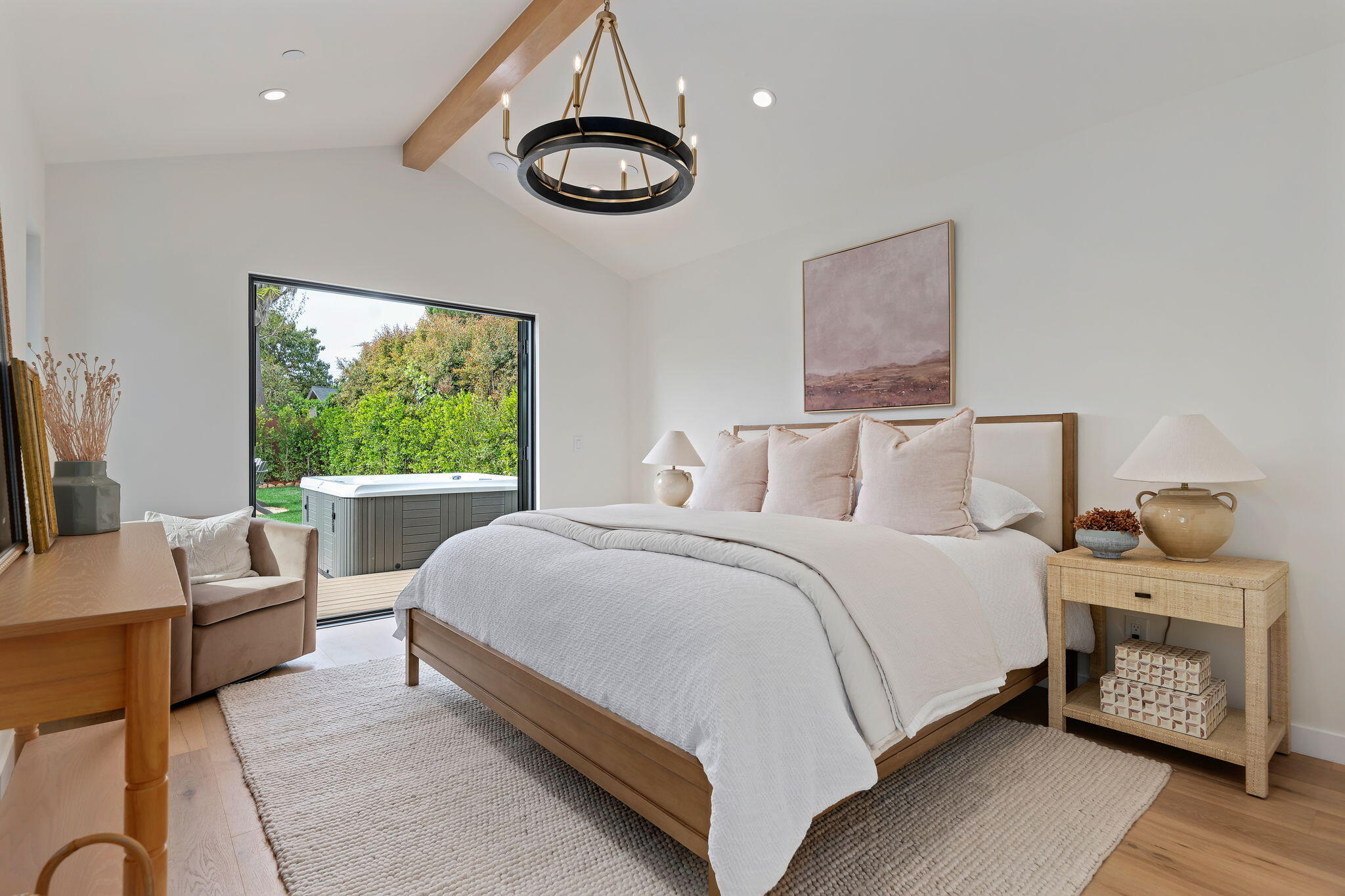 357 Oliver Road Santa Barbara, CA 93109 - Photo 16 of 35 Vaulted Ceilings Primary Bedroom