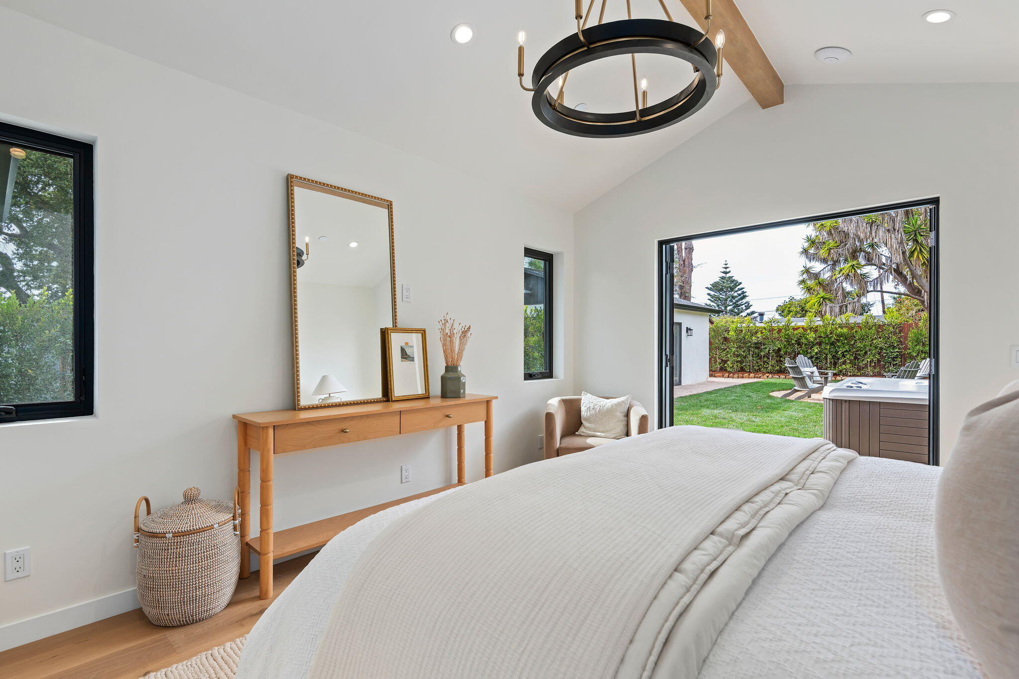 357 Oliver Road Santa Barbara, CA 93109 - Photo 17 of 35 Primary Bedroom to Backyard Oasis