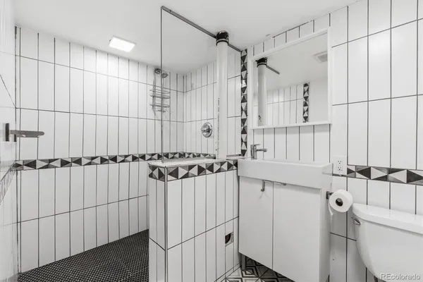 a bathroom with a shower