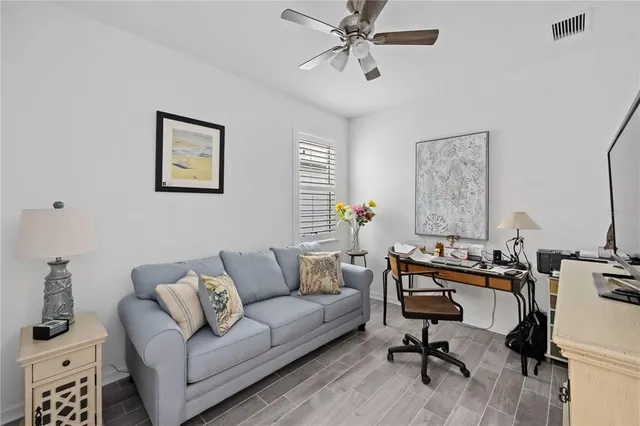 a living room with furniture