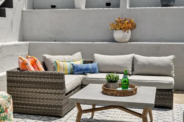 a view of outdoor seating