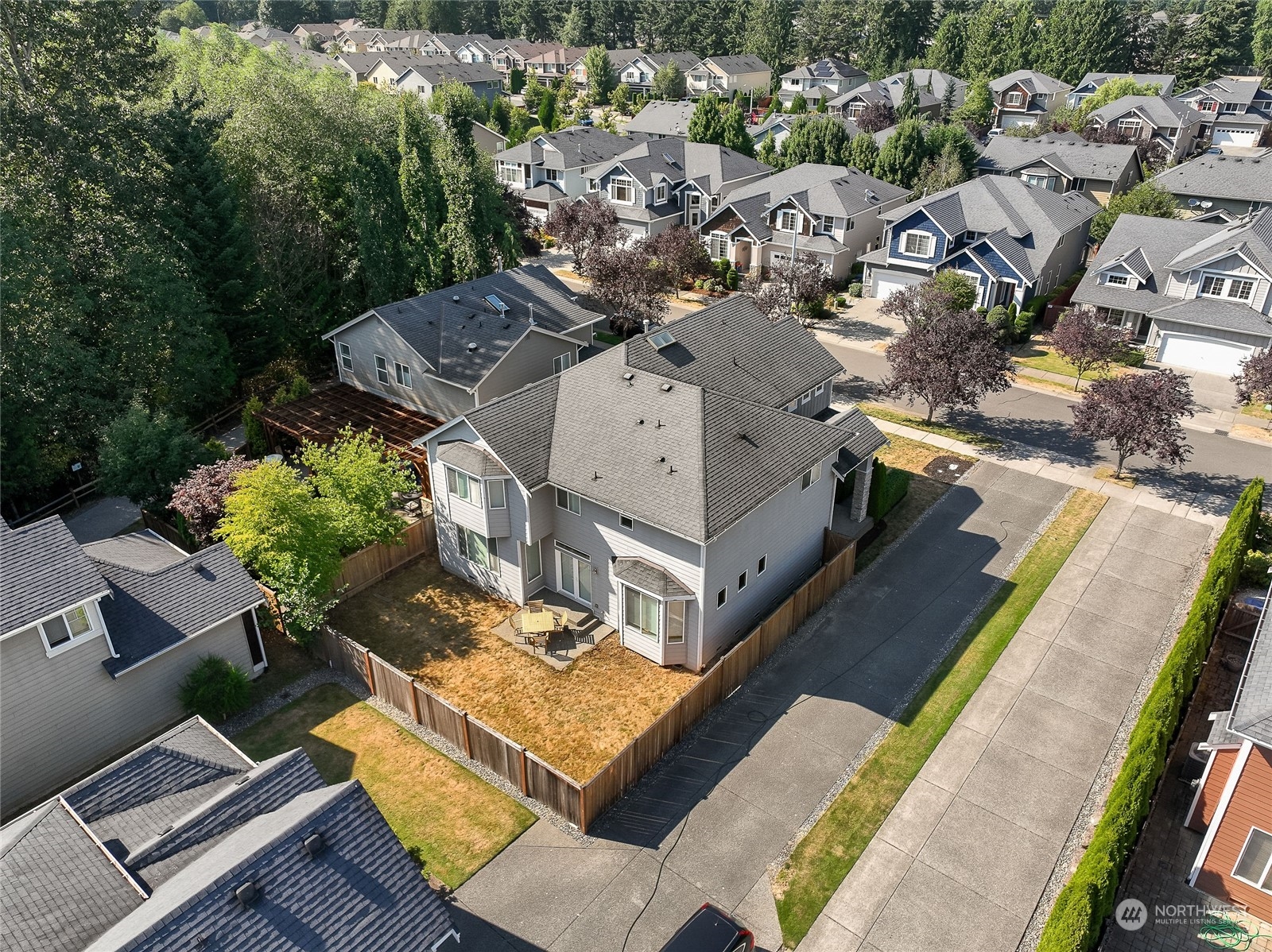 3412 171st Place Southeast Bothell, WA 98012 - Photo 38 of 40 an aerial view of a house with a garden