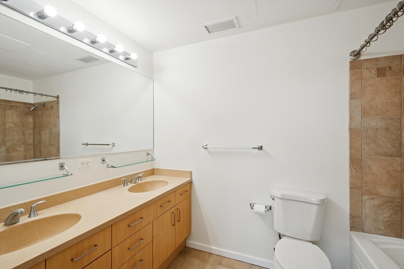 3500 South Sangamon Street, Unit 401 Chicago, IL 60609 - Photo 14 of 18 a bathroom with a toilet a sink and mirror