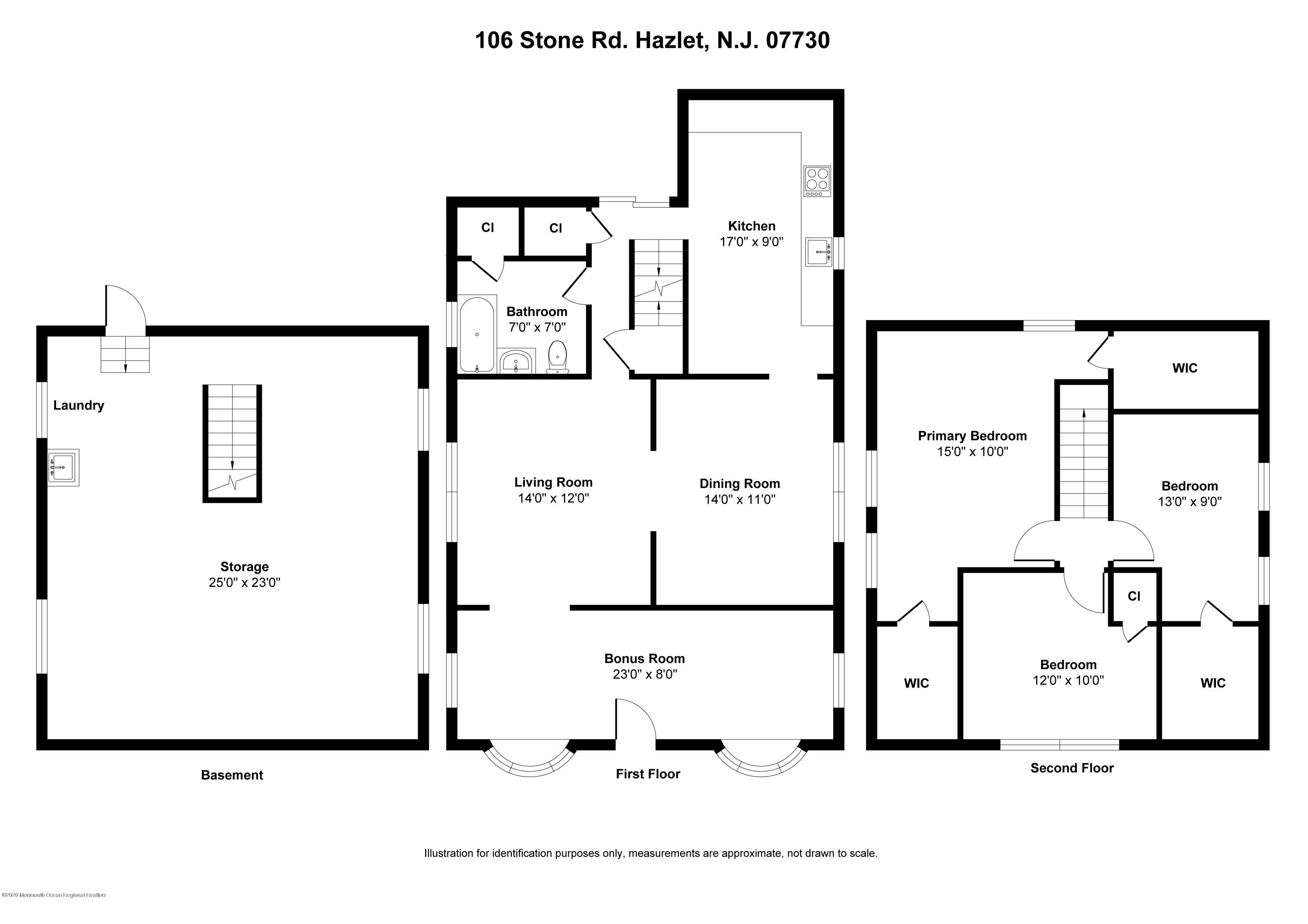 106 Stone Road Hazlet, NJ 07730 - Photo 22 of 22 stone road all floor plan
