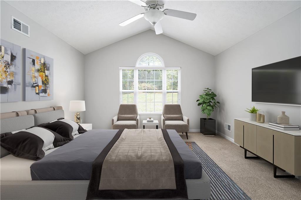 179 Rana Lane Gibsonia, PA 15044 - Photo 18 of 25 a bedroom with a bed and a chandelier