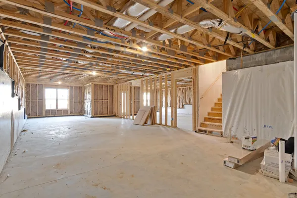 a view of a room with staircase