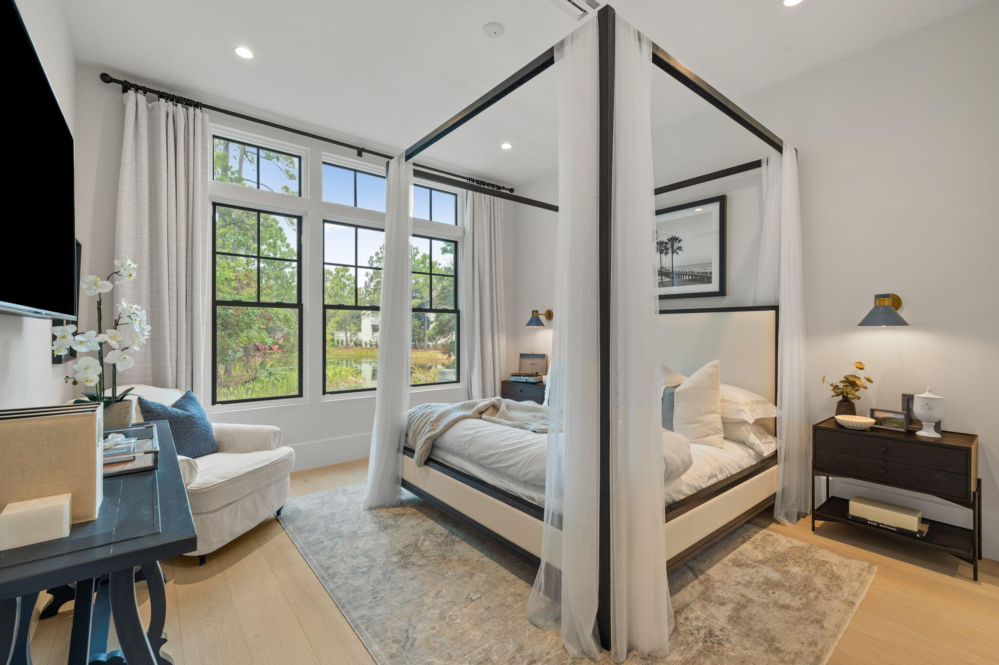 17 North Watch Tower Lane Watersound, FL 32461 - Photo 102 of 195 a bedroom with furniture and a flat screen tv