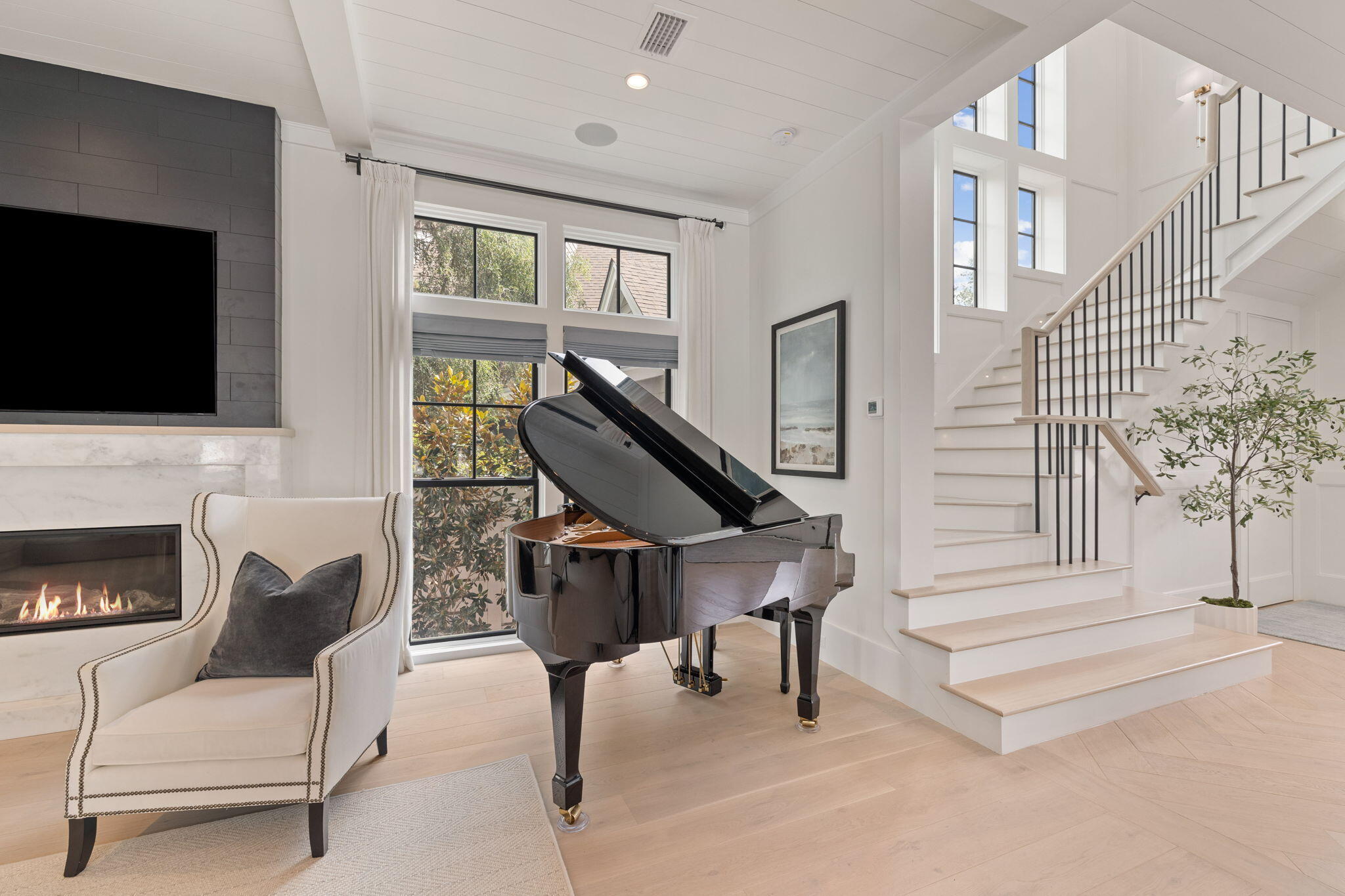 17 North Watch Tower Lane Watersound, FL 32461 - Photo 66 of 195 a living room with furniture and a fireplace
