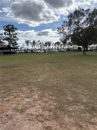 a view of an ocean with boats and trees
