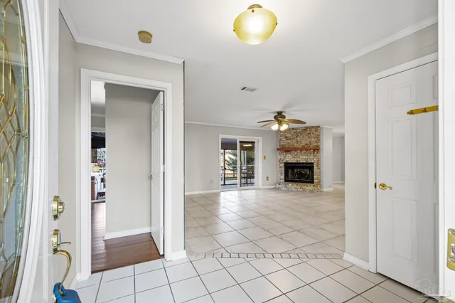 a view of a livingroom with a fireplace