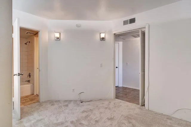 a view of a bathroom from a bathroom