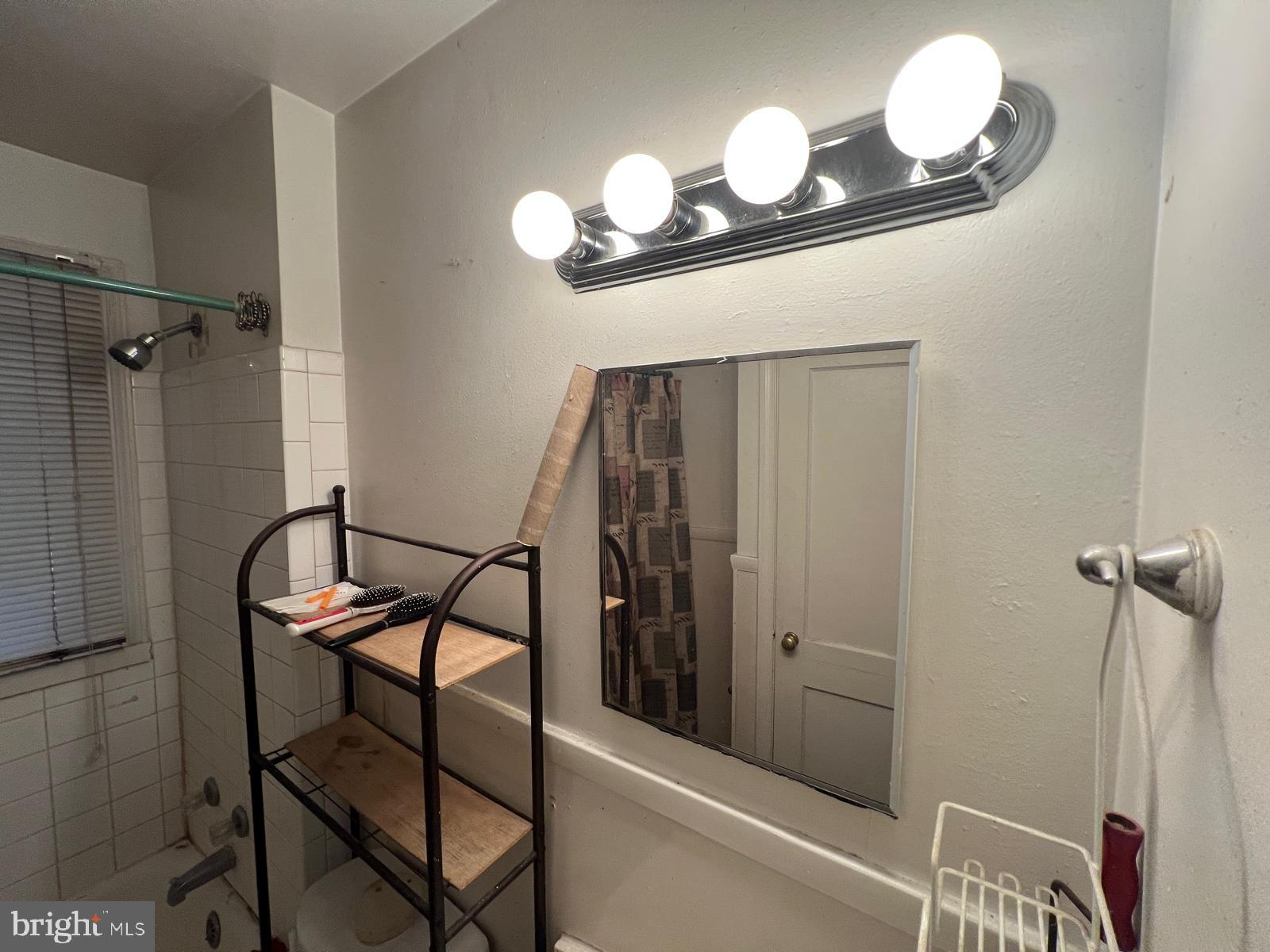 3917 Dudley Avenue Baltimore, MD 21213 - Photo 58 of 65 a bathroom with a light fixture and a mirror