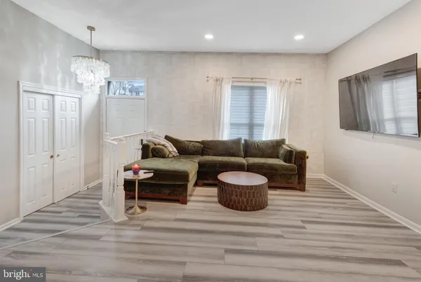 a living room with furniture