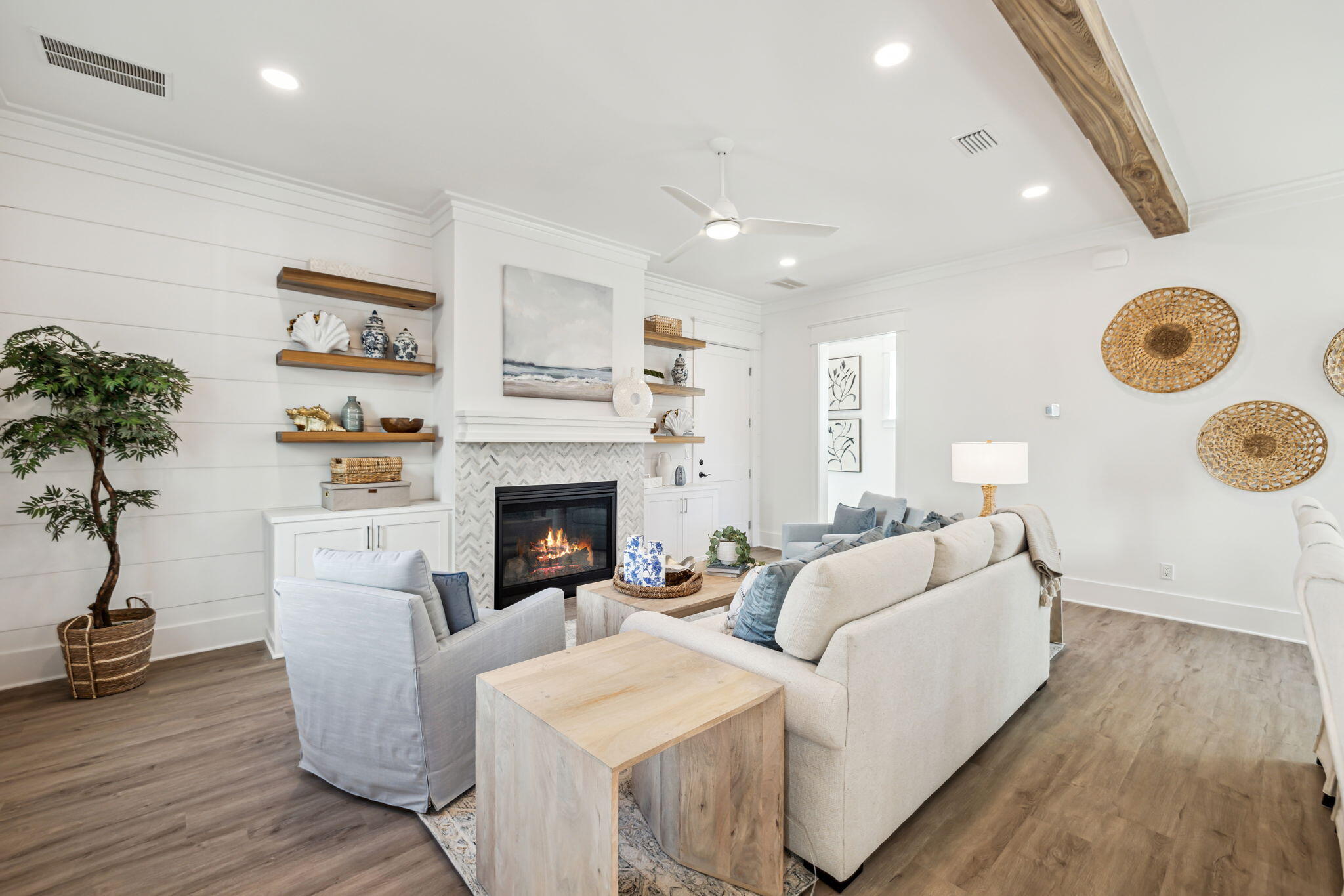 33 Grayton Boulevard Santa Rosa Beach, FL 32459 - Photo 11 of 48 a living room with furniture and a fireplace